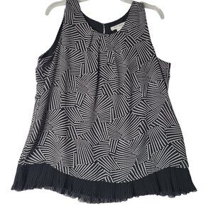 🔥Sale - White House Black Market Sleeveless Black Polka Dot Blouse Size Large